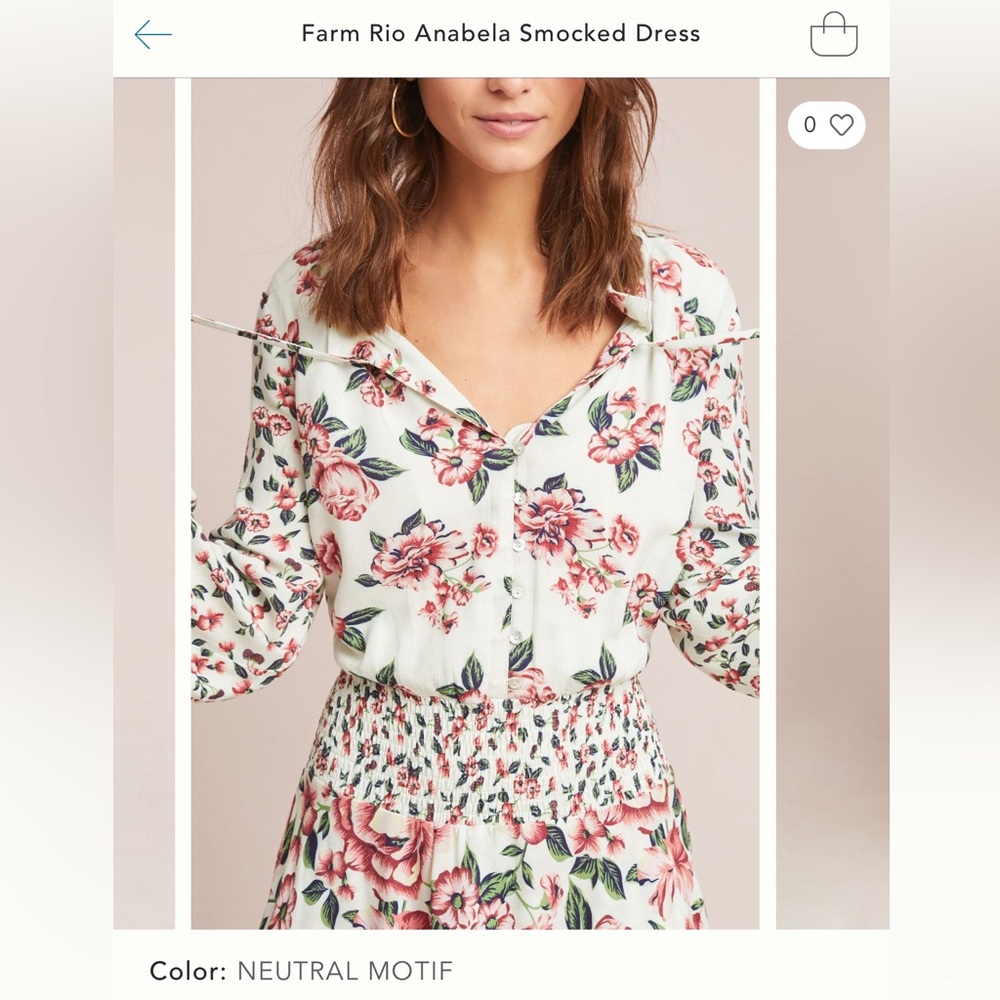 FARM RIO x Anthropologie Floral Smocked Dress, XSP - Picture 11 of 14